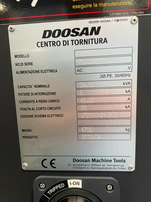 DOOSAN PUMA GT2600 CNC-DRAAIBANK - Afbeelding 9
