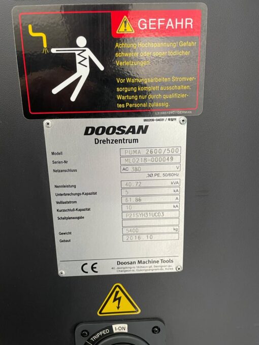 DOOSAN PUMA 2600/500 CNC DRAAIBANK - Afbeelding 4