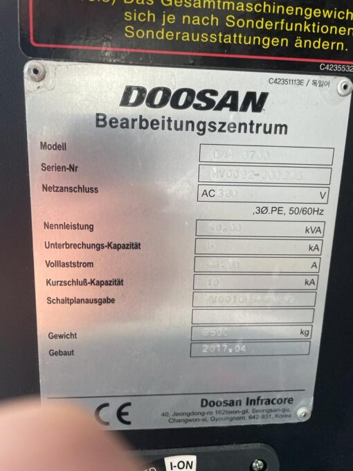 DOOSAN DNM6700 VERTIKAAL BEWERKINGSCENTRUM - Afbeelding 5