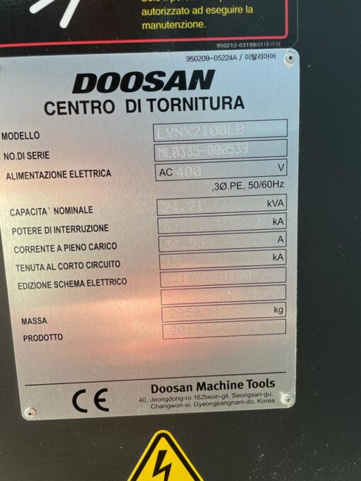 DOOSAN / LYNX-2100LB CNC-DRAAIBANK - Afbeelding 5