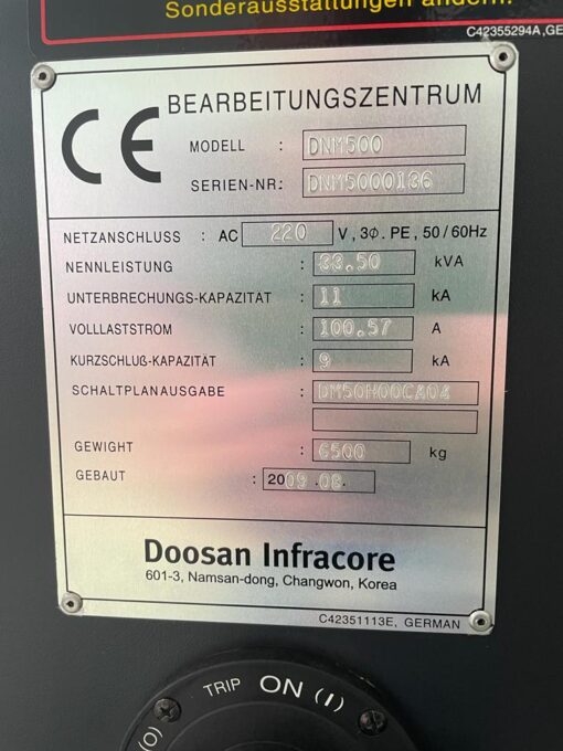 DOOSAN DNM 500II VERTIKAAL BEWERKINGSCENTRUM - Afbeelding 10