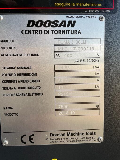 DOOSAN PUMA 3100LM CNC-DRAAIBANK - Afbeelding 11