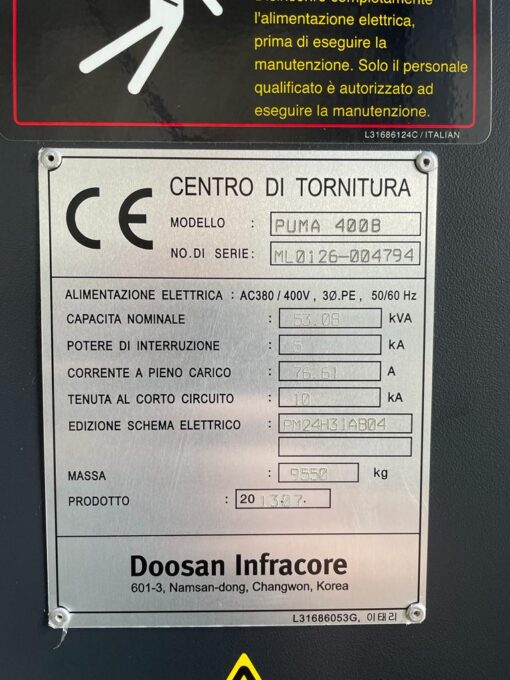 DOOSAN PUMA 400B CNC-DRAAIBANK - Afbeelding 11