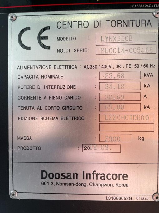 DOOSAN LYNX 220B CNC-DRAAIBANK CNC DRAAIBANK - Afbeelding 13
