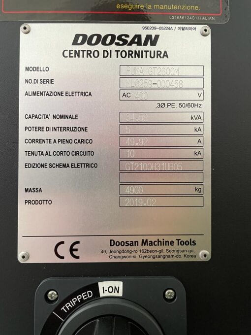 DOOSAN PUMA GT2600M CNC-DRAAIBANK - Afbeelding 10