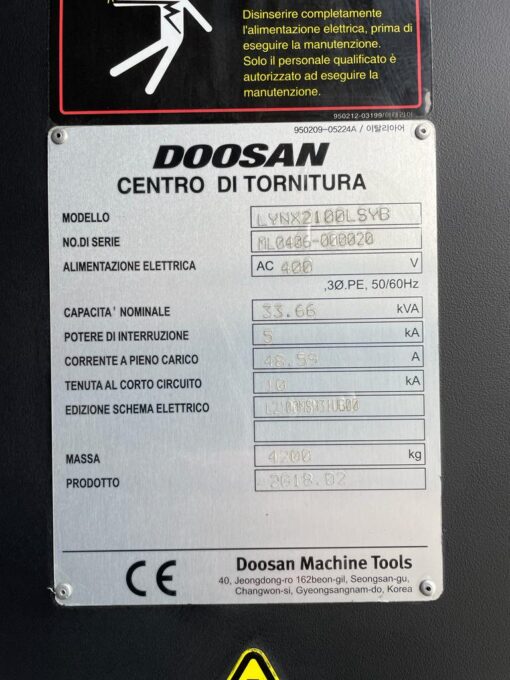 DOOSAN LYNX 2100LSYB CNC-DRAAIBANK - Afbeelding 12