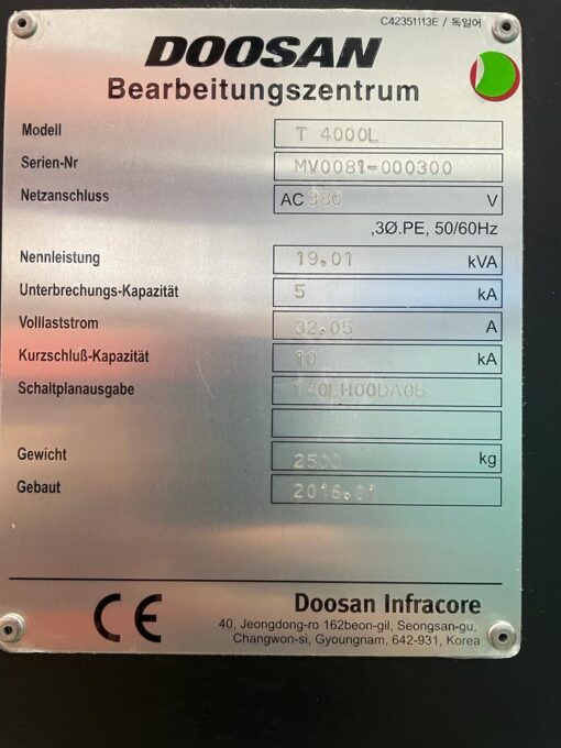 DOOSAN T4000L BOOR - TAPCENTRUM - Afbeelding 10