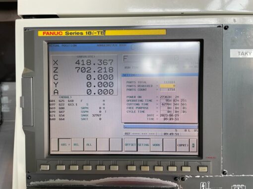 TAKISAWA EX910 CNC DRAAIBANK MET SUBSPINDEL, AANGEDREVEN GEREEDSCHAP EN Y-AS - Afbeelding 7