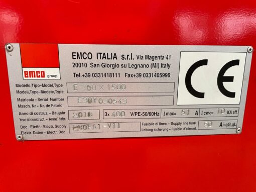 TEACH-IN DRAAIBANK EMCO / PADOVANI E300 / 1500 - Afbeelding 9