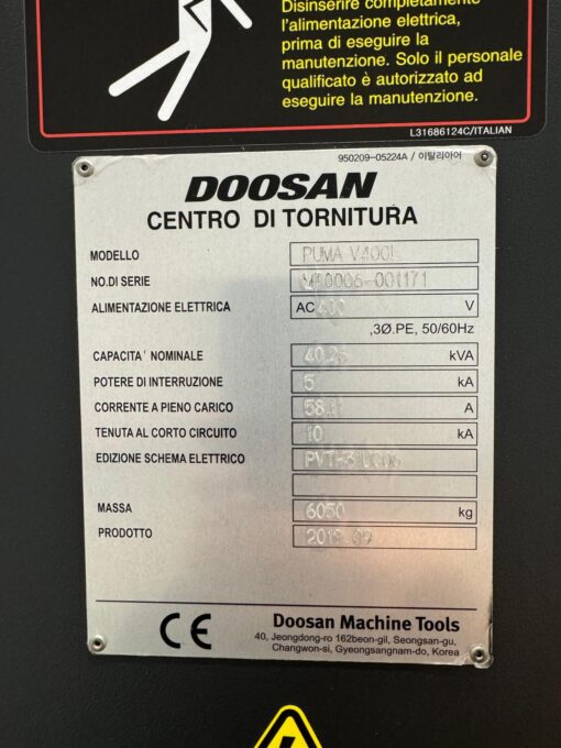 DOOSAN PUMA V400L VERTIKALE CNC-DRAAIBANK - Afbeelding 13