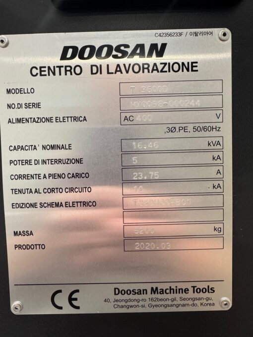 Doosan T3600D vertikaal boor-tapcentrum met palletwisselaar (2020/03) - Afbeelding 12